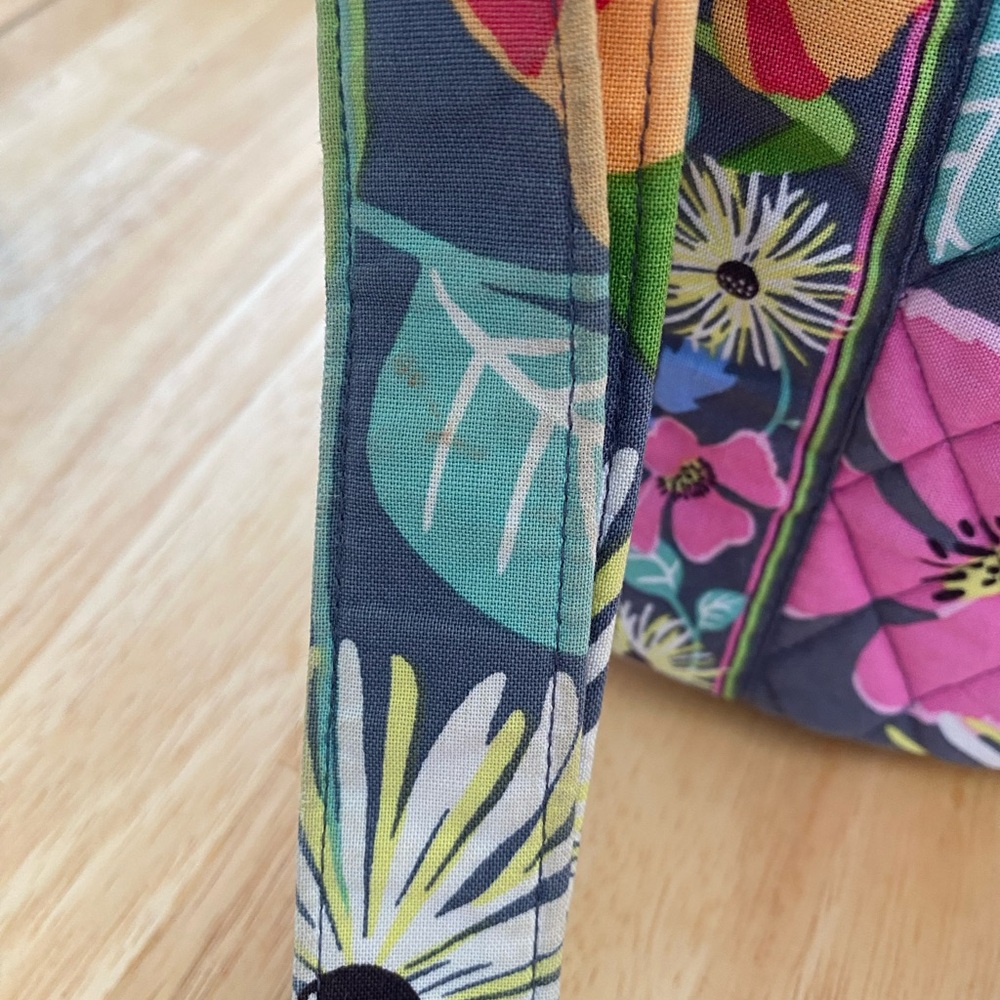 Vera Bradley Jazzy Blooms Gray Floral Quilted Crossbody Satchel Purse Spring ‘13 - Picture 10 of 12